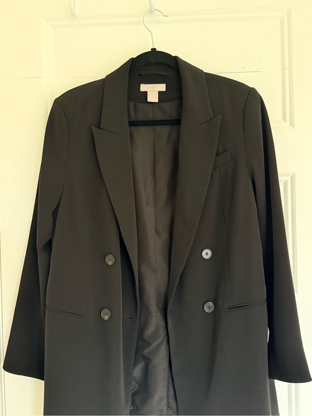 H&M Black Double-Breasted Blazer Jacket